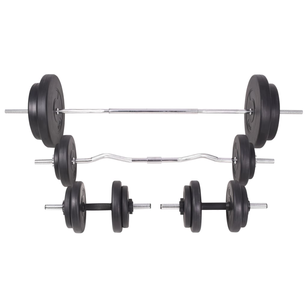 Workout Bench with Weight Rack, Barbell and Dumbbell Set 90 kg