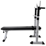 Workout Bench with Weight Rack, Barbell and Dumbbell Set 120 kg