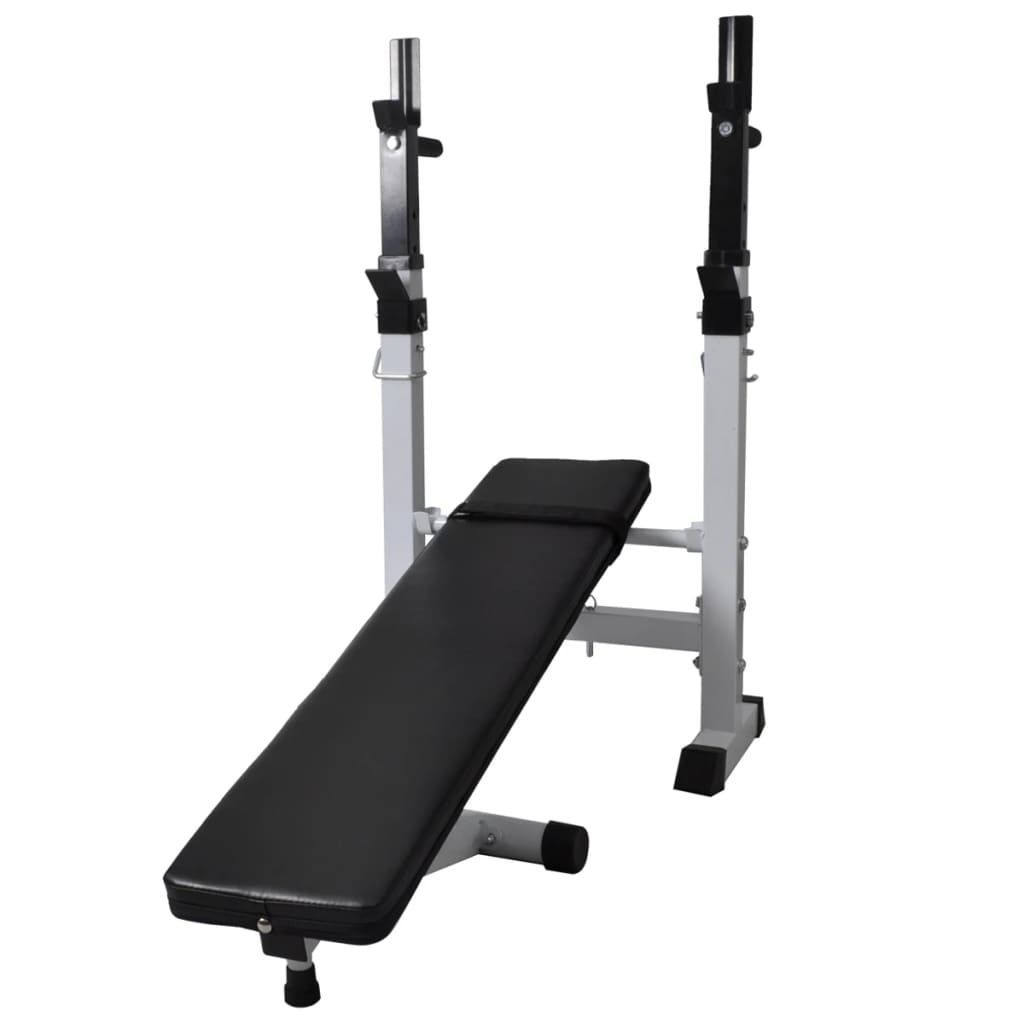 Workout Bench with Weight Rack, Barbell and Dumbbell Set 120 kg