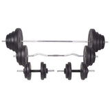 Workout Bench with Weight Rack, Barbell and Dumbbell Set 120 kg