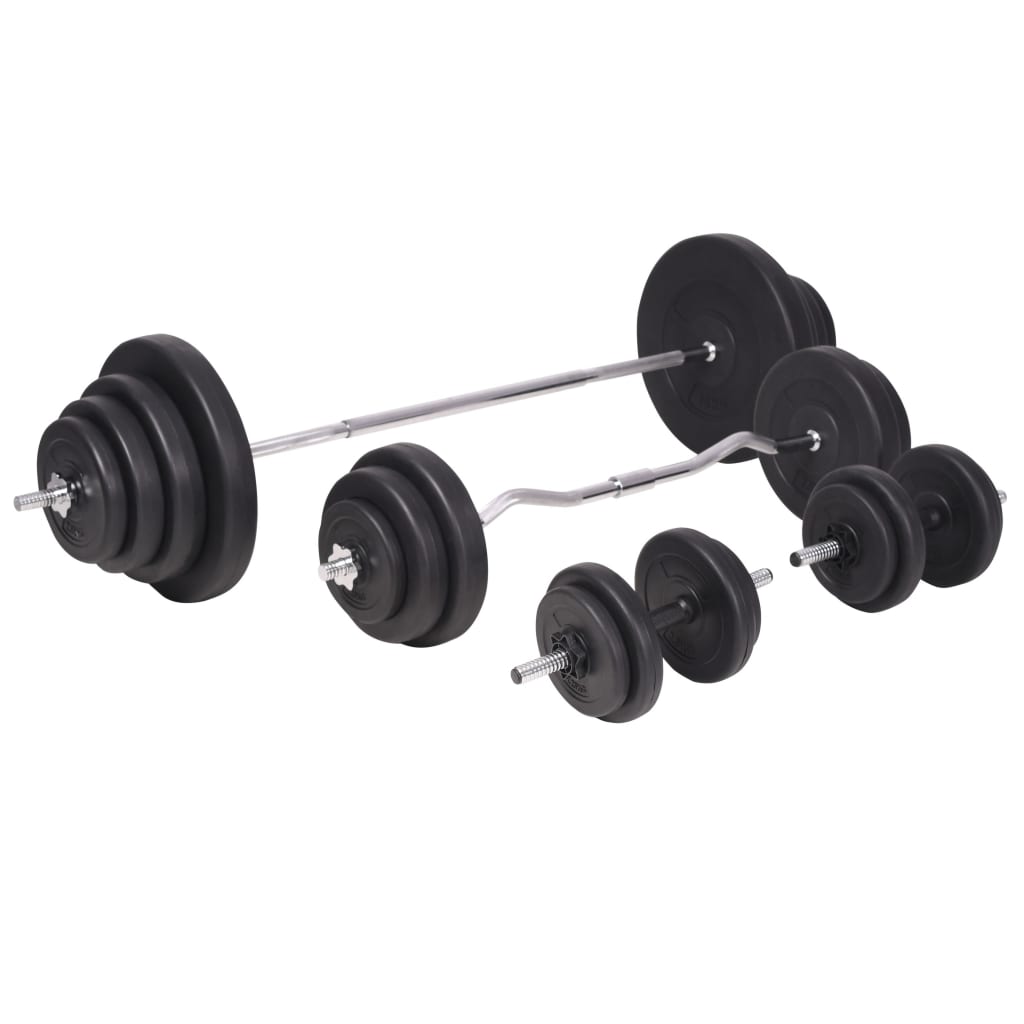 Workout Bench with Weight Rack, Barbell and Dumbbell Set 120 kg