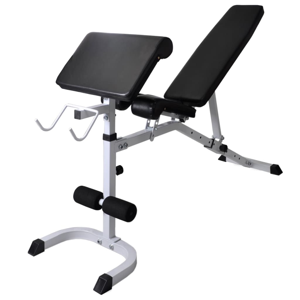 Workout Bench with Weight Rack, Barbell and Dumbbell Set 120 kg