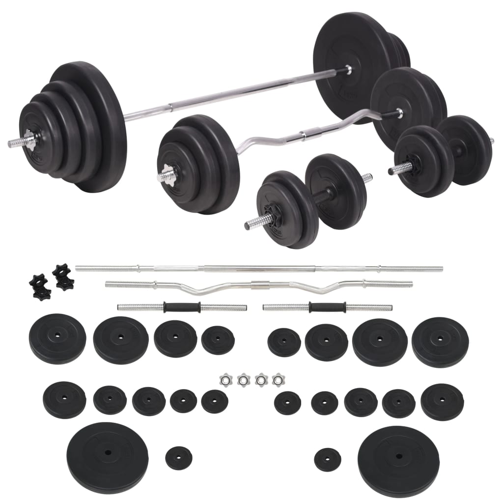 Workout Bench with Weight Rack, Barbell and Dumbbell Set 120 kg