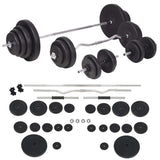 Weight Bench with Weight Rack, Barbell and Dumbbell Set 120 kg