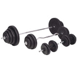 Weight Bench with Weight Rack, Barbell and Dumbbell Set 120 kg