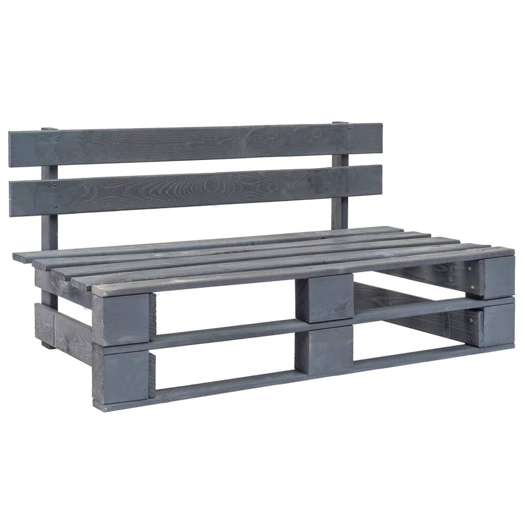 Garden Pallet Bench Wood Grey