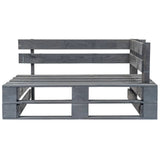 Garden Pallet Corner Bench Wood Grey