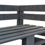 Garden Pallet Corner Bench Wood Grey