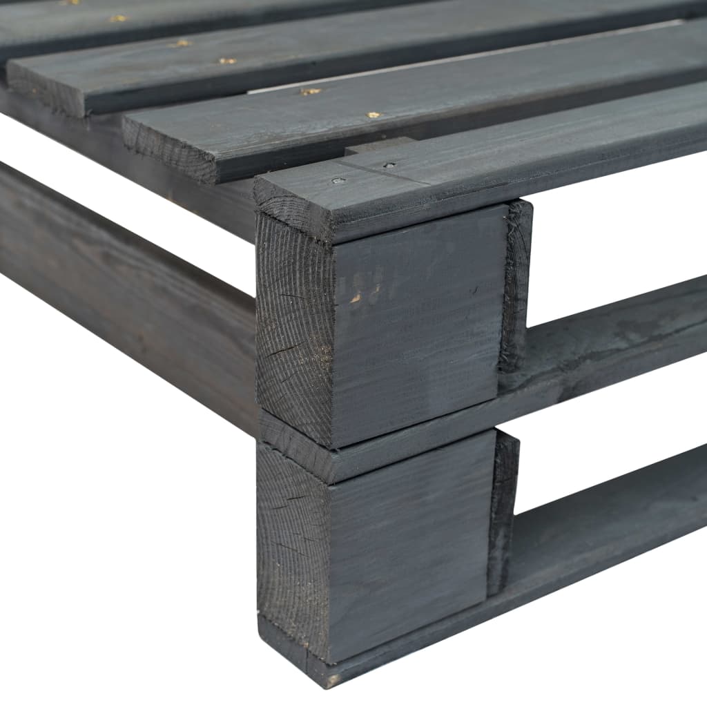 Garden Pallet Corner Bench Wood Grey