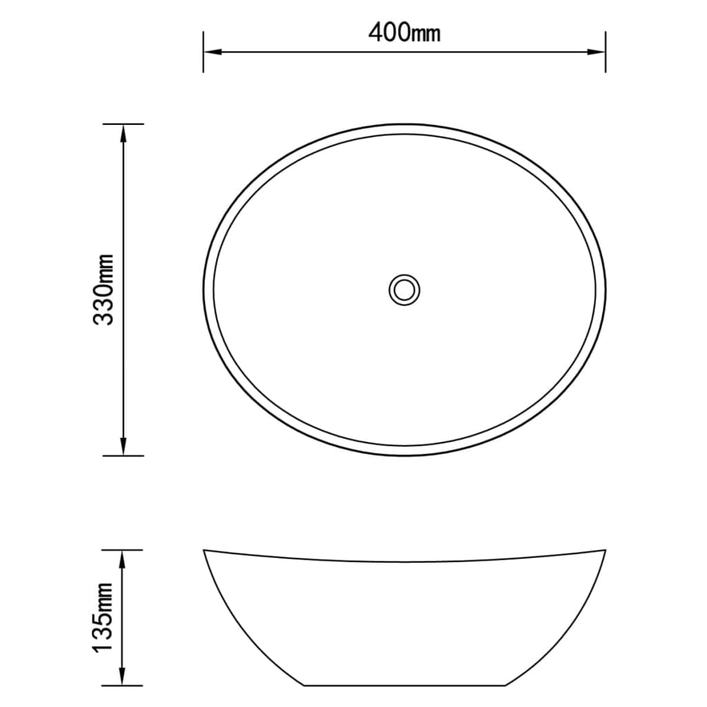 Wash Basin 40x33x13.5 cm Ceramic Gold