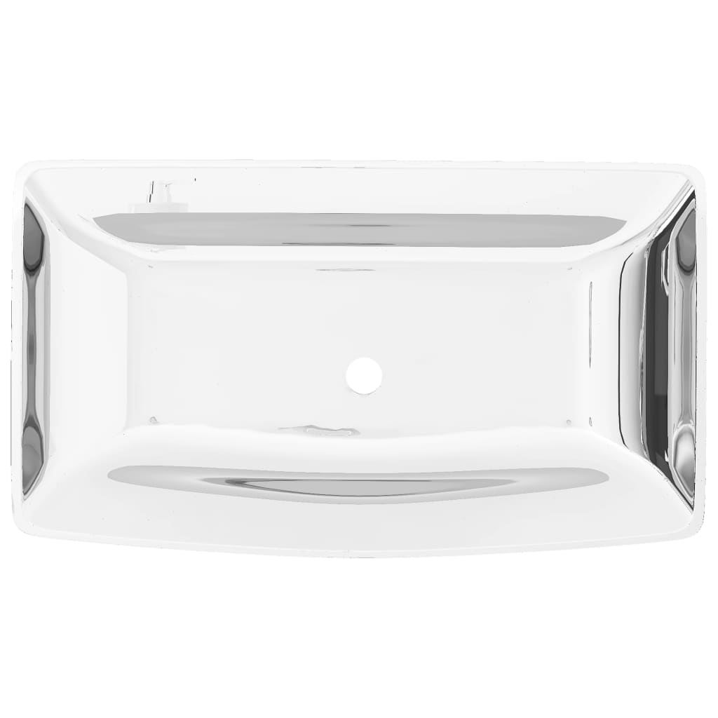 Wash Basin 71x38x13.5 cm Ceramic Silver