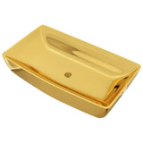 Wash Basin 71x38x13.5 cm Ceramic Gold