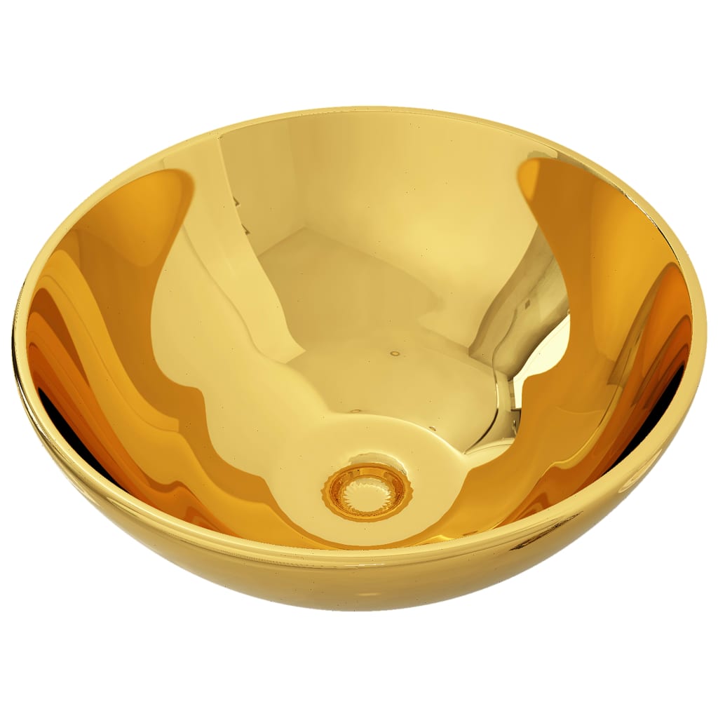 Wash Basin 32.5x14 cm Ceramic Gold