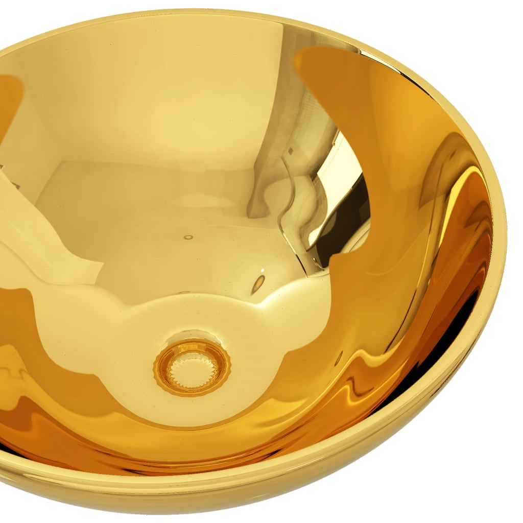 Wash Basin 32.5x14 cm Ceramic Gold