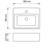 Wash Basin with Faucet Hole 38x30x11.5 cm Ceramic Silver