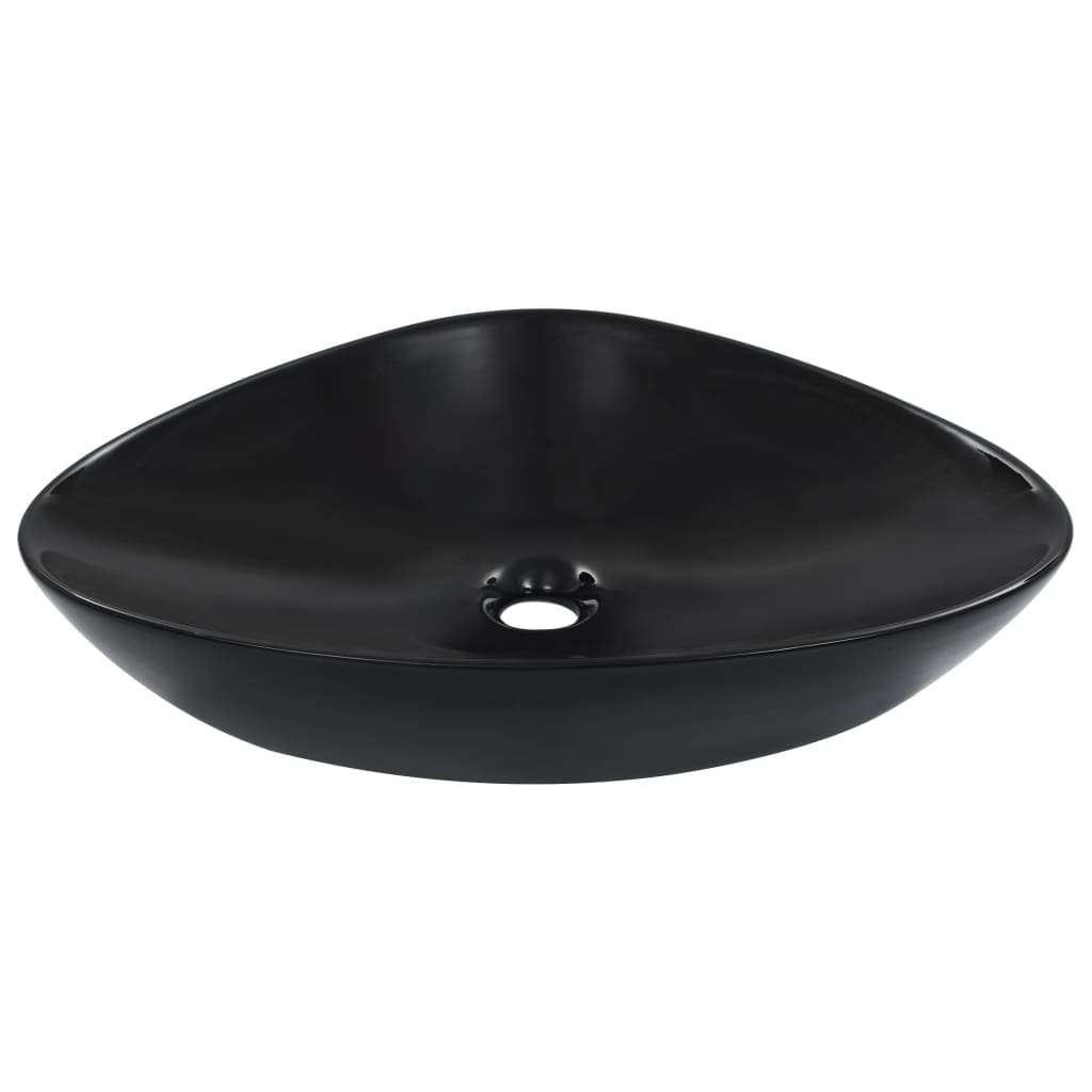 Wash Basin 58.5x39x14 cm Ceramic Black