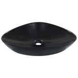 Wash Basin 58.5x39x14 cm Ceramic Black