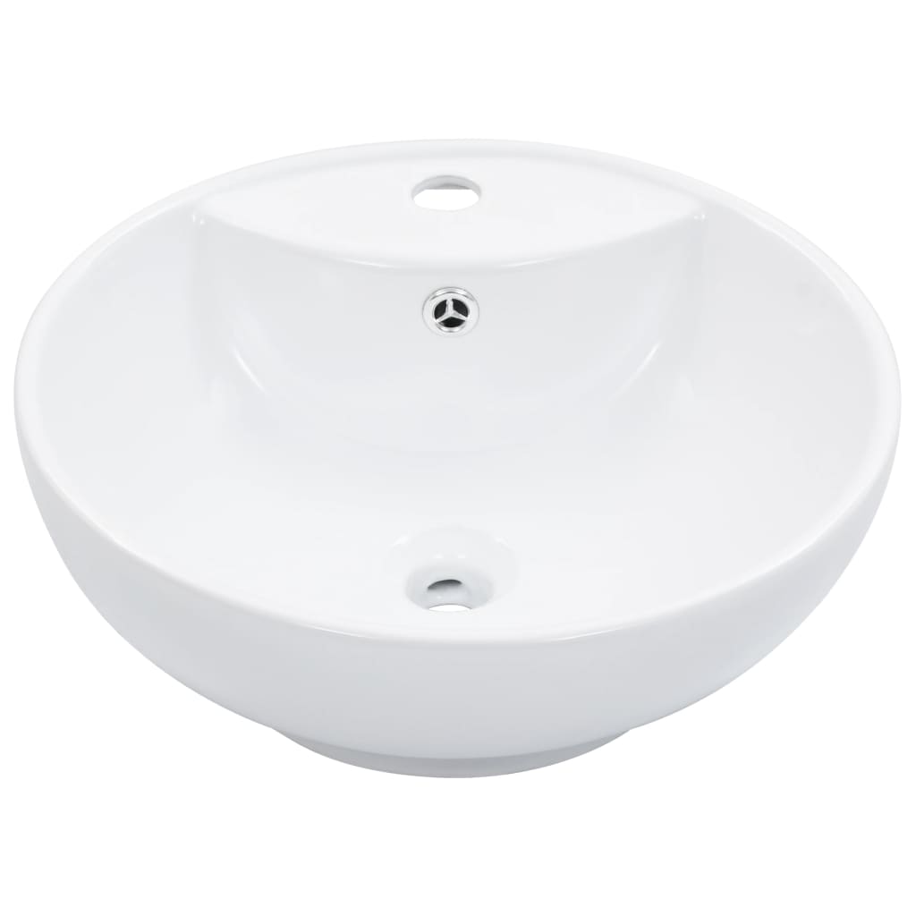 Wash Basin with Overflow 46.5x18 cm Ceramic White