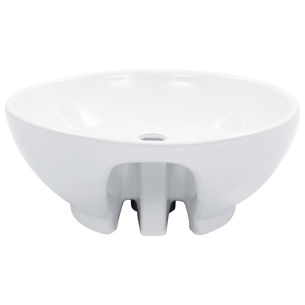 Wash Basin with Overflow 46.5x18 cm Ceramic White