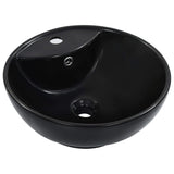 Wash Basin with Overflow 46.5x18 cm Ceramic Black