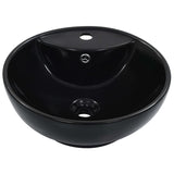 Wash Basin with Overflow 46.5x18 cm Ceramic Black