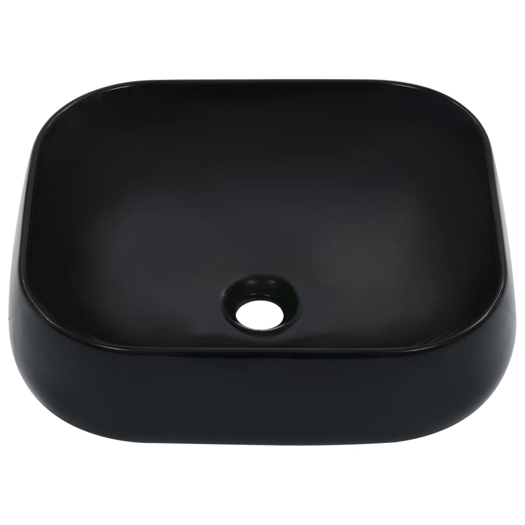 Wash Basin 44.5x39.5x14.5 cm Ceramic Black