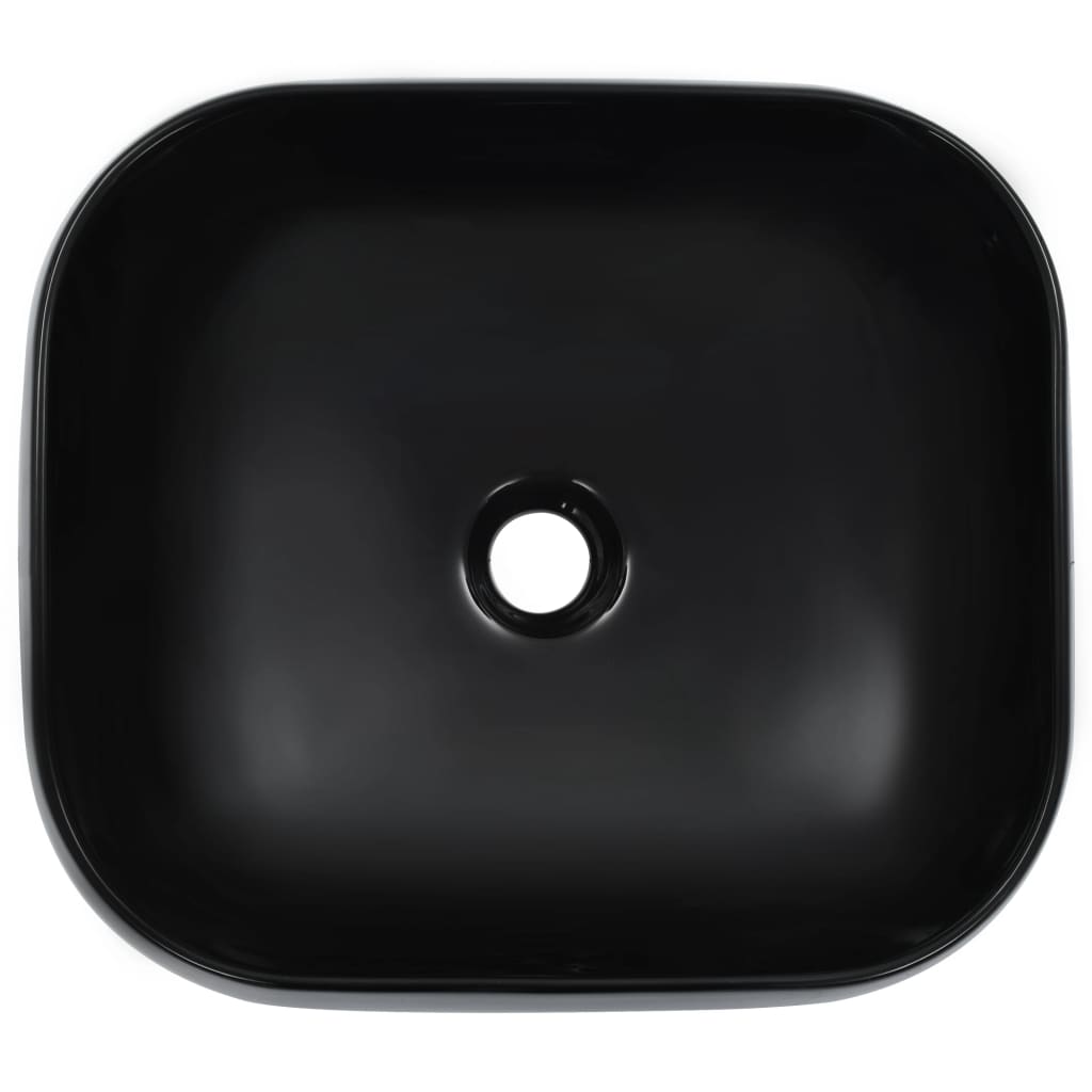 Wash Basin 44.5x39.5x14.5 cm Ceramic Black