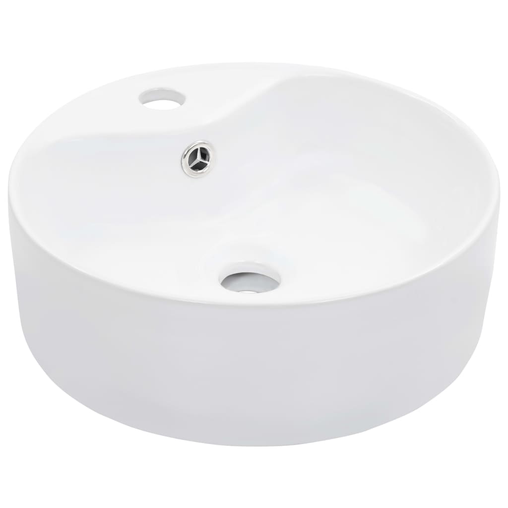 Wash Basin with Overflow 36x13 cm Ceramic White