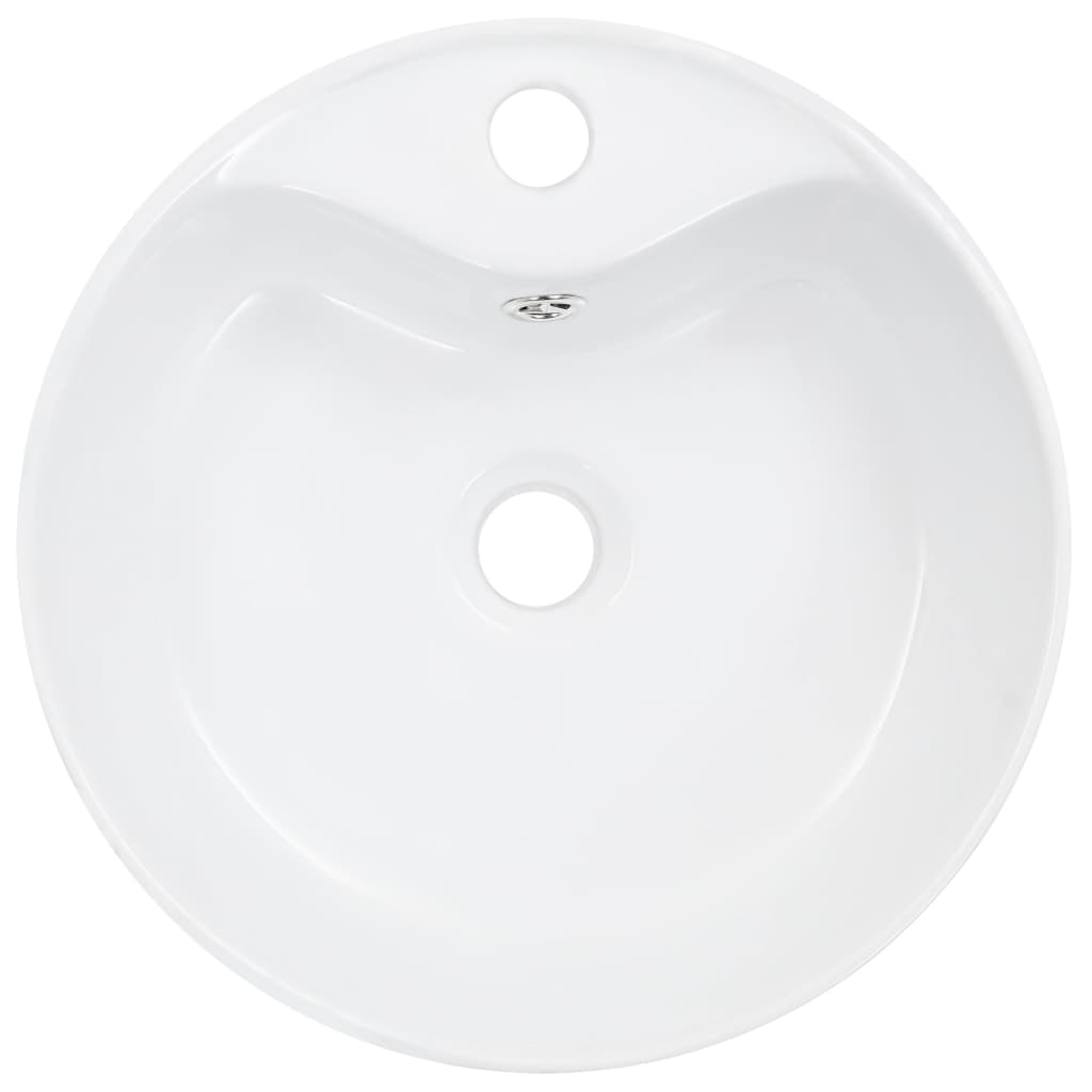 Wash Basin with Overflow 36x13 cm Ceramic White