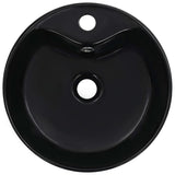 Wash Basin with Overflow 36x13 cm Ceramic Black