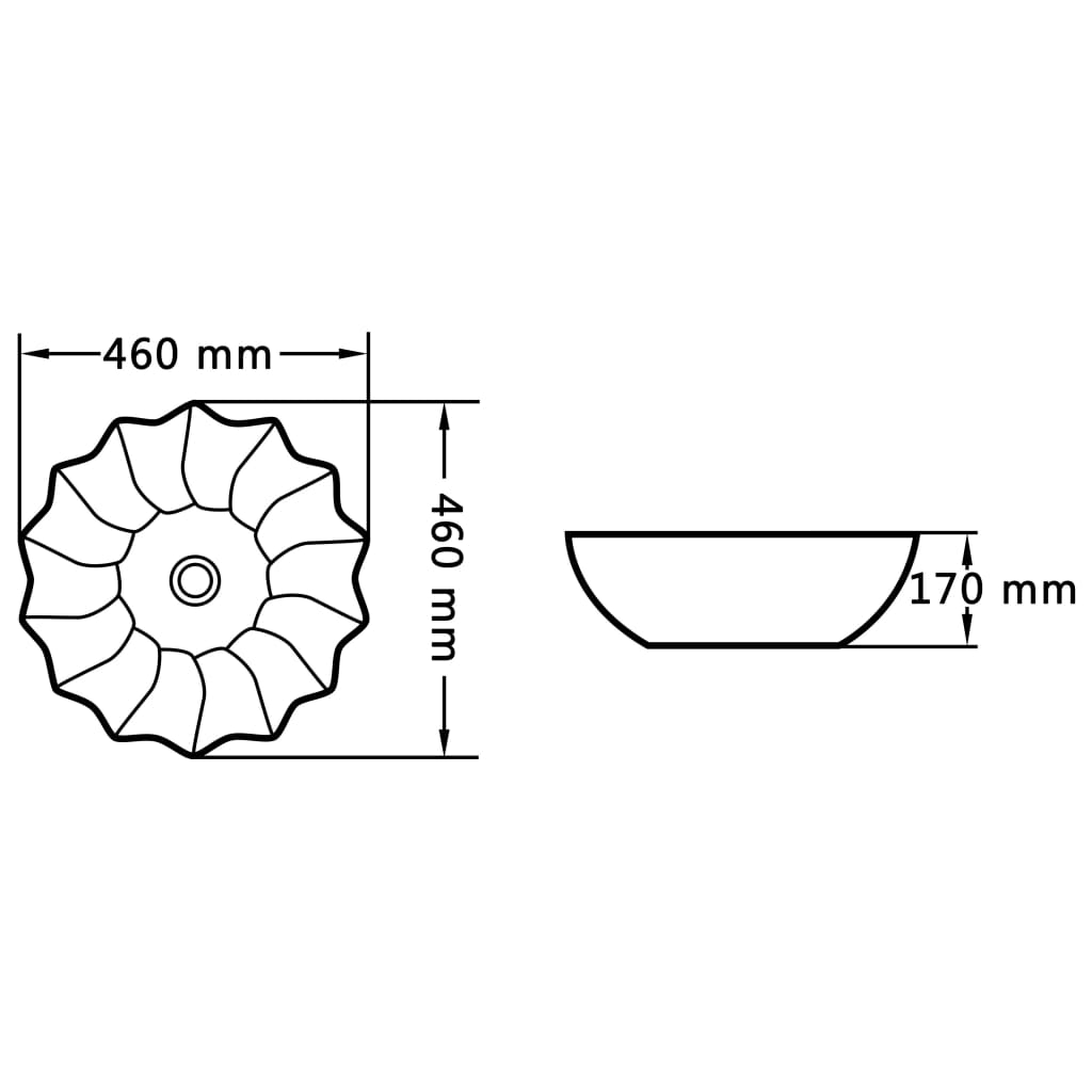 Wash Basin 46x17 cm Ceramic Black