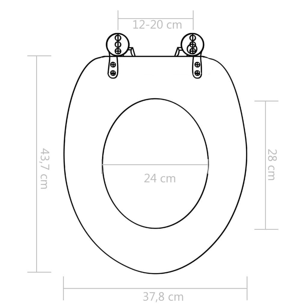 WC Toilet Seat with Soft Close Lid MDF Muschel Design