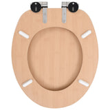 WC Toilet Seat with Soft Close Lid MDF Bamboo Design