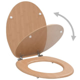 WC Toilet Seat with Lid MDF Bamboo Design