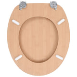 WC Toilet Seat with Lid MDF Bamboo Design