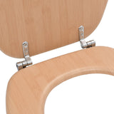 WC Toilet Seat with Lid MDF Bamboo Design