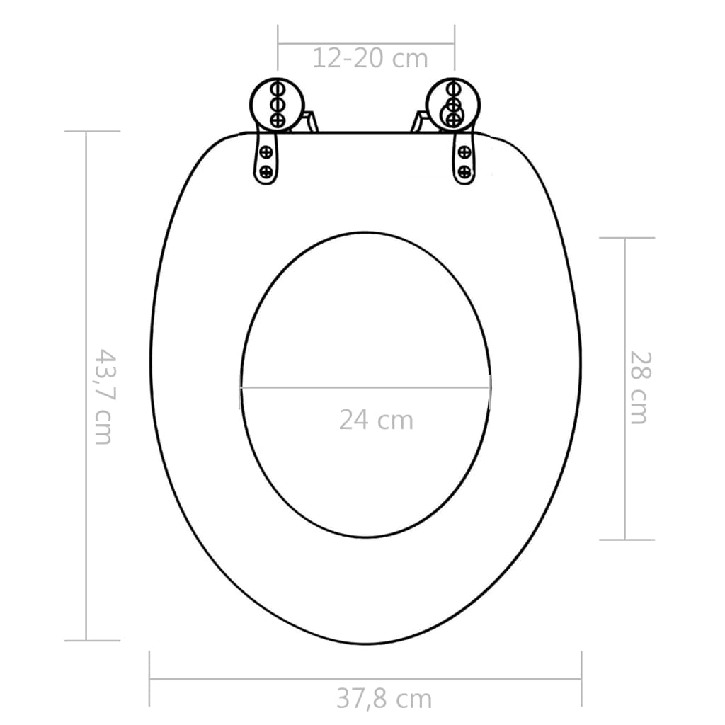 WC Toilet Seat with Soft Close Lid MDF Pebbles Design