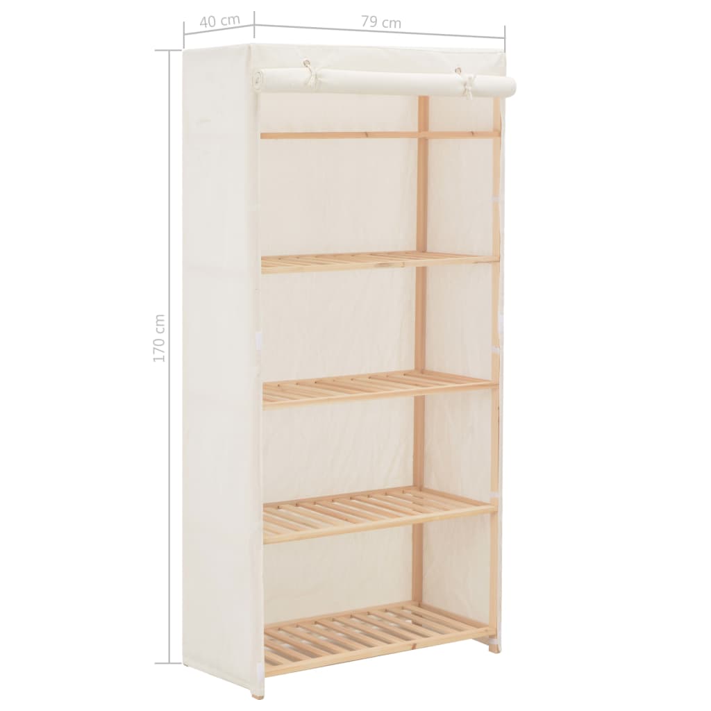 Wardrobe White 79x40x170 cm Fabric