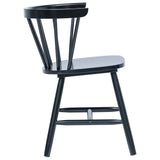 Dining Chairs 4 pcs Black Solid Rubber Wood