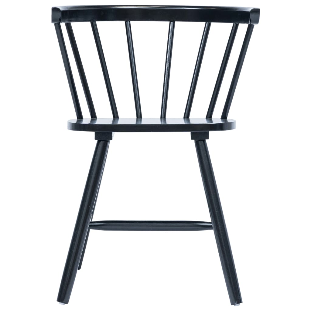 Dining Chairs 4 pcs Black Solid Rubber Wood