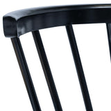 Dining Chairs 4 pcs Black Solid Rubber Wood