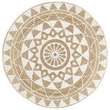 Handmade Rug Jute with White Print 120 cm