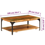 Coffee Table with Shelf 100x60x35 cm Solid Reclaimed Wood