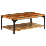 Coffee Table with Shelf 100x60x35 cm Solid Reclaimed Wood