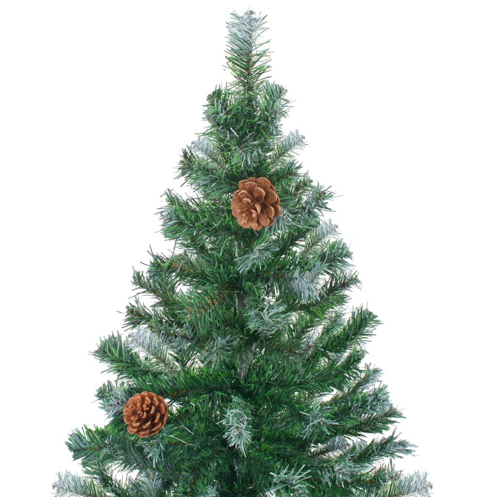 Frosted Christmas Tree with Pinecones 150 cm