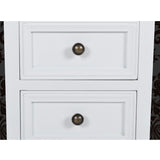 Nightstands 2 pcs with 2 Drawers MDF White