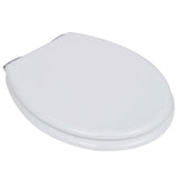 WC Toilet Seat MDF Soft Close Lid Simple Design White