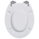 WC Toilet Seat MDF Soft Close Lid Simple Design White