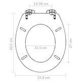 WC Toilet Seat MDF Soft Close Lid Simple Design White