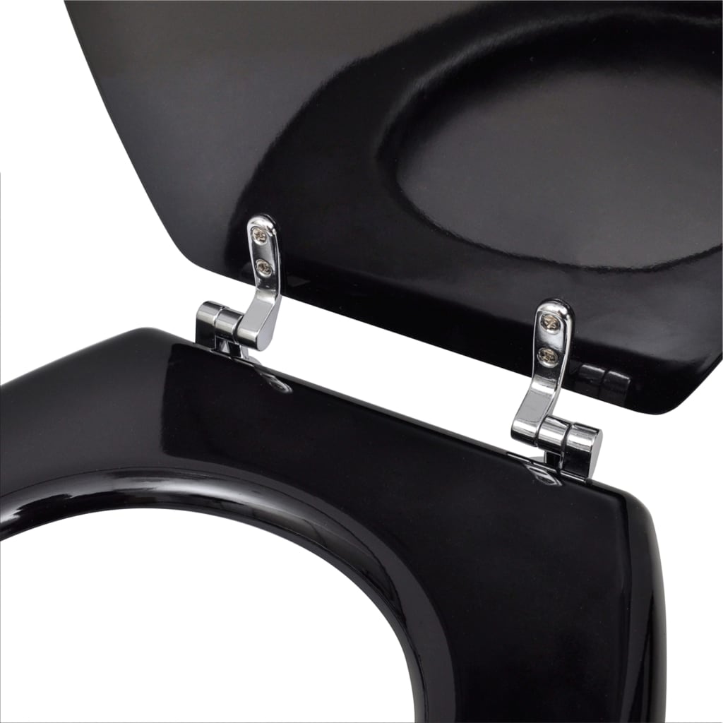 WC Toilet Seat MDF Lid Simple Design Black